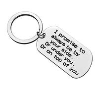 Huwujiu Funny Keyring Gifts for Boyfriend Girlfriend I Promise to Always Be Your Side Keyring Gifts Anniversary Keyring Gifts Christmas Birthday Gifts Valentines Day Gifts for Him Her