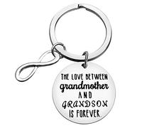 Huwujiu Grandma Keyring Grandma Gifts from Grandson The Love Between Grandmother And Grandson Is Forever Keyring Mothers Day Gifts Christmas Birthday Gifts for Grandmother