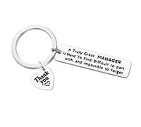 Huwujiu Manager Keyring Manager Gifts A Truly Great Manager is Hard to Find Keyring Leaving Farewell Christmas Retirement Gifts Thank You Gifts for Manager Boss Leader