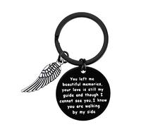 Huwujiu Memorial Gifts Sympathy Keyring You Left Me Beautiful Memories Your Love is Still My Guide Keyring Sympathy Gifts Remembrance Gifts Keyring Loss of Loved Gifts