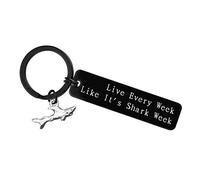 Huwujiu Shark Keyring Gifts Live Every Week Like It's Shark Week Keyring Shark Lover Gifts Shark Stuff Diver Gifts Keyring Shark Week Keyring Gifts for Women Men