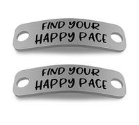 Huwujiu Shoe Lace Tags Find Your Happy Pace Trainer Tags Sport Gifts Inspirational Runner Gift for Women Men Teen Girls Boys