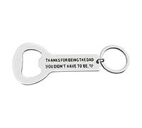 Huwujiu Step Dad Gift Keyring Fathers Day Gift Thanks for Being the Dad You Didn't Have to Be Bottle Opener Keyring Step Dad Gift from Daughter Son Christmas Birthday Gift for Step dad