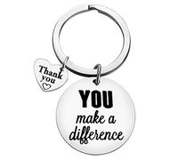 Huwujiu Thank You Gifts Keyring Appreciation Gifts You Make A Difference Keyring Appreciation Gifts for Employee Volunteer Social Worker Thank You Gifts for Teacher Mentor Nurse Gifts