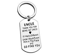 Huwujiu Uncle Keyring Gifts Fathers Day Gift Thank You for Being My Uncle Keyring Christmas Birthday Gifts for Uncle Thanksgiving Gifts Uncle Gifts from Niece Nephew