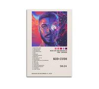 HUWYREWQRH Kid Cudi Album Man On The Moon III The Chosen Tracklist Posters Aesthetic Wall Art Decor Vintage Canvas Decorative Painting Poster for Living Room Bed Room 12x18inch(30x45cm) Unframe-style