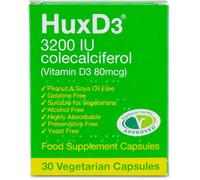 HuxD3 3200IU Colecalciferol Vitamin D3 80mcg 30 Capsules