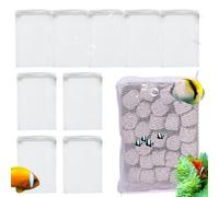 Huxibai 10 Pieces Fish Media Bags - Aquarium Filter Media Bag with Zipper - High Flow Fine Mesh Net | for Activated Carbon, Biospheres, Pelletized Carbon, White/Dark Grey Heather, 35×40cm, See