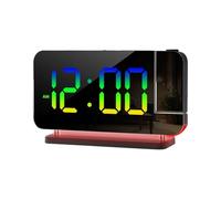 Huxibai Alarm Clocks for Bedrooms | Adjustable Brightness and 7 Light Colours, Electronic Desk Clock with Projection Function, for Children's Room, Desk, Nightstand,