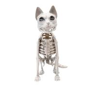 Huxibai Animal Skeletons, Statue Sitting Decor Macabre, Realistic Cat Skeleton Creepy for Indoor Outdoor Shelf, Table Garden Atmosphere Halloween