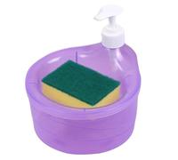 Huxibai Dishwasher Dispenser, Detergent Dispenser for the Kitchen - Sponge Holder Laundry Soap Dispenser Sponge Holder Sink Detergent Soap Dispenser 2-in-1 Kitchen Sink Worktop Organiser