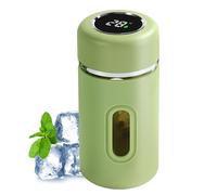 Huxibai Glass Cups,280ml Glass Bottle | Anti-fall Tumbler with Real Time Temperature Display, Portable Cup for Travel, Camping, Gym, Restaurant, Home and Work