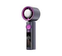 Huxibai Refreshing Portable Fan | Rechargeable Hand Turbine Fan - 1-199 Speed Rechargeable LED Display for Travel Construction Site Camping Night Light Portable