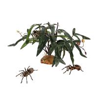 Huxibai Reptile Terrarium Plants | Realistic Artificial Vegetation - Artificial Terrarium Leaves for Chameleon Gecko Habitat Frog Betta Turtle Amphibians