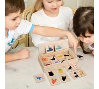Huxibai Shape Matching Game - Wood Shadow Matching Puzzle Games | Logical Thinking Trainer, Patterns Learning Fruit Recognition Activity for Preschoolers Home Classroom Fun