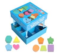 Huxibai Shape Sorter | Wooden Sensory Box with 9 Slots for Matching Colours and Shapes | Early Educational Games Learning for Male Female