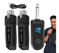 Huxibai Wireless Microphone Adapter for Electric Guitar - Portable Wireless Receiver Transmitter for Guitar Audio Mixer Video Recording Karaoke Music Enthusiasts