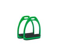 Huxlay Bros HB Lightweight Aluminum Fillis Stirrups Horse Equestrian Safety Fillis Stirrups 1101 (Bright Green, 4 3/4 inch)