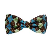 Huxley & Kent Bow Tie for Pets | Teal Argyle (Extra-Large) | Velcro Bow Tie Collar Attachment | Fun Bow Ties for Dogs & Cats | Cute, Comfortable, and Durable | H&K Bow Tie
