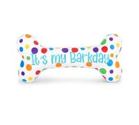 Huxley & Kent for Dogs | It's My Barkday Bone (Large) | Birthday Funny Dog Toy | Power Plush Dog Toy with Squeaker | Dog Gift | Fun, Durable, and Safe | H&K Squeaky Dog Toy
