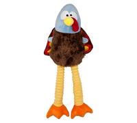 Huxley & Kent Funny Dog Toy w/Squeaker - Halloween Power Plush Squeaky Dog Toys for Small, Medium & Large Dogs - Soft Stuffed Animal for Indoor Play & Fetch - Lankies Feathertail Turkey, Large