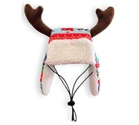 Huxley & Kent Hat | Ugly Sweater Antler (Medium) | Fun Christmas Holiday Hat for Dogs/Cats | Cute, Comfortable and Fun | SnugFit Strings for Best Fit
