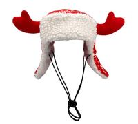 Huxley & Kent Pet Hat | Antler Red Fairisle (Medium) | Festive Christmas Holiday Accessory for Dogs/Cats | Holiday Pet Hat | SnugFit Sliding Toggles for Best Fit