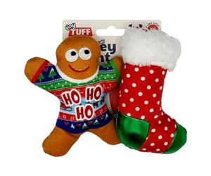 Huxley & Kent Tiny Tuff | Ugly Sweater Party | Christmas Holiday Extra Tough Dog Toy for Small Dogs | 2-Pack Funny Dog Toy | Features Squeaker, Crinkle | Machine Washable