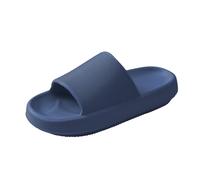 HUXMEYSON Cloud Slippers for Women and Men, Pillow Slippers Super Soft, Thick Sole Slides for Women with Anti-Skid Sole, Dark Blue, 10.5-11.5 Women/9-10 Men
