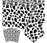Huxolynifty Cow Print Tablecloth, 3pcs Cow Table Cloth/137cm x 274cm Cow Party Tablecloth for Cow Party Decorations Supplies