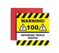 Huxters 100th Birthday Card for him - Funny Birthday Cards for Men - Funny Birthday Warning Happy Birthday Card for Dad Brother - Brother in Law - Grandad Grandpa Birthday - (100th)
