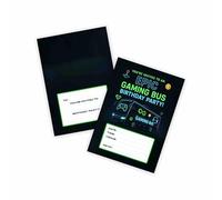 Huxters 14 pcs Video Gaming Bus Birthday Kids' Party Invitations for Boys Games Theme Party-Bus Invites Childrens Supplies Controller Double-Sided (Game Bus)