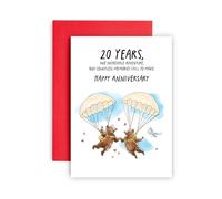 Huxters 20th Anniversary Card for Husband or Wife 20 Years of incredible Advenure and more to come Bears Wedding Anniversary Love - 14.8cm (20 Years)