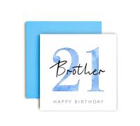 Huxters 21st Birthday card for Brother Special Birthday cards for Men Him - (21st Brother)