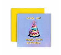 Huxters 30th Birthday Card - Funny Birthday Cards for Women and Men - Level Complete Cake Happy Birthday Card - Birthday Card for Him and Her - Carbon Neutral Birthday Card with Envelope (30th)
