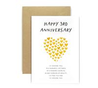 Huxters 3rd Anniversary Card for Husband or Wife - 3 years of Love I would FInd you Choose You Hundred Times Weddings Anniversaries Love - 14.8cm (3 years)