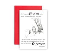 Huxters 40th Anniversary Card for Husband or Wife 40 Years down and the Adventure Continues Pooh and Piglet Wedding Anniversary Love - 14.8cm (40 Years)