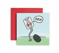 Huxters 80th Birthday Card for him - Funny Birthday Cards for Men - Funny Birthday Warning Happy Birthday Card for Dad Brother - Brother in Law - Grandad Grandpa Birthday - (80th)