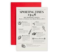 Huxters 80th Birthday Card for Men - 1946 Sporting Times Newspaper Design - Born in 1946 Sports Themed Milestone Card