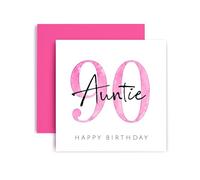 Huxters 90th Birthday card for Auntie Special Birthday cards for Women Her - (90th Auntie)