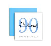 Huxters 90th Birthday card for Husband Special Birthday cards for Men Him - (90th Husband)