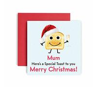 Huxters A Special Toast Mum Merry Christmas Card for Mum - Funny Mum Card for Christmas - Blank Interior Xmas Card with Recyclable Envelope - Paper Funny Card for Mums (Mum)
