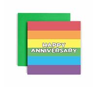 Huxters Anniversary - Happy Rainbow Pride Gay Lesbian Cards for Him and Her - Birthday Cards for Husband and Wife - LBGTQIA - Wedding Anniversary Card 14.8cm