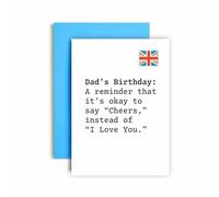 Huxters Birthday Card for Dad British and Polite Cheers Love You Funny Birthday Card for Him - 14.8cm (Say Cheers Birthday)
