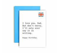 Huxters Birthday Card for Dad British and Polite Letter Funny Father's Day Card for Him - 14.8cm (Love You Writing Birthday)