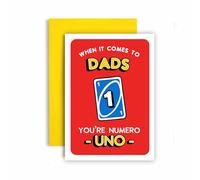 Huxters Birthday Card for Dad Your Numero Uno Funny Father's Day Card for Him - 14.8cm (Dad)