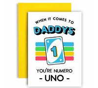 Huxters Birthday Card for Daddy Your Numero Uno Daddy Funny Father's Day Card for Him - 14.8cm (Daddy)