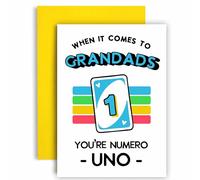 Huxters Birthday Card for Grandad Your Numero Uno Grandad Funny Father's Day Card for Him - 14.8cm (Grandad)