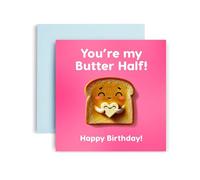 Huxters Birthday Card for Husband or Wife - Birthday of happiness in Love and Happy Birthday to my Butter Half - 14.8cm (Birthday)