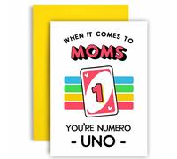 Huxters Birthday Card for Mom Your Numero Uno Mom Mother's Day Card for Her - 14.8cm (Mom)